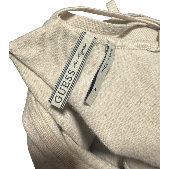 Guess Cream Knit Top with Logo Detail - Picture 3 of 4